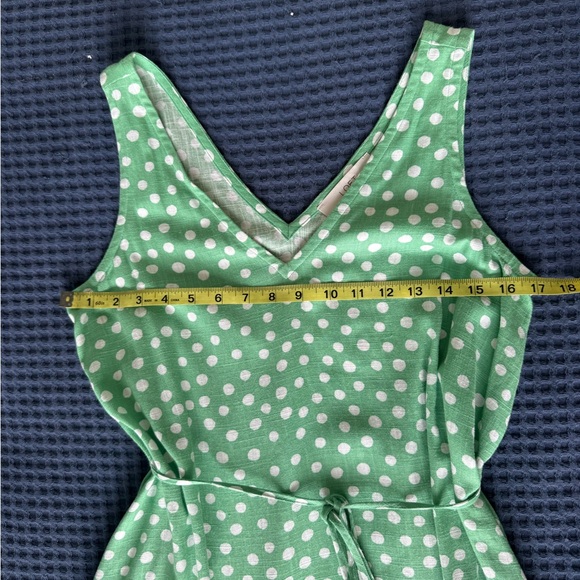 LOFT Dotted Godet Double V Midi Dress - Size S - Picture 11 of 12